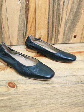 Ron White Black Leather Italian Flats Size 37.5
